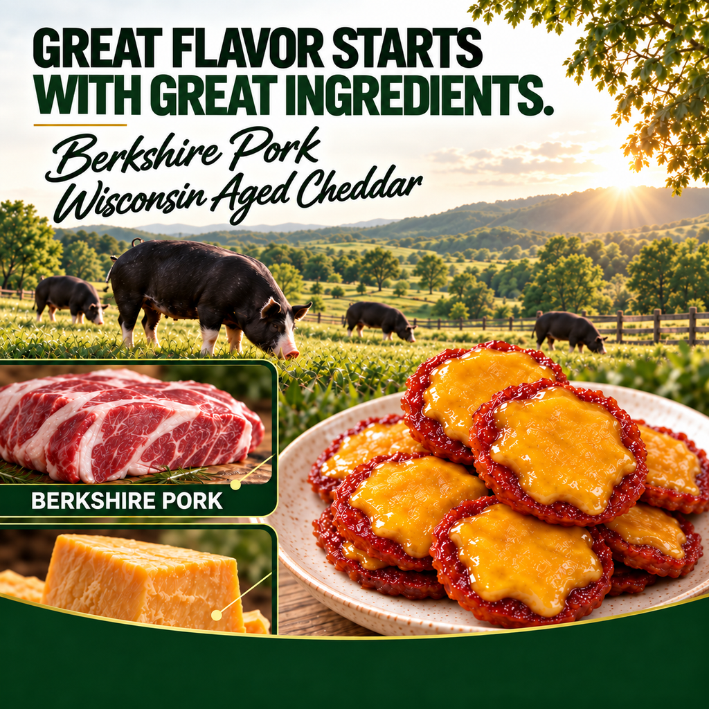 Berkshire Pork & Wisconsin Cheddar Bites for Joint Support - Back & Knee Relief